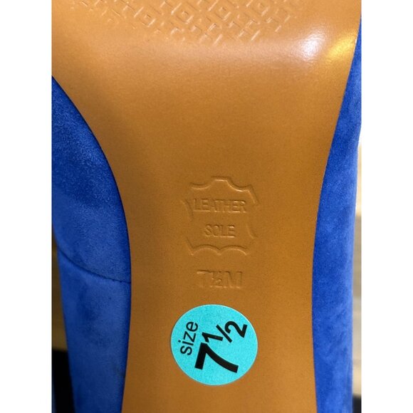 Tory Burch Blue Suede Pointed-Toe Heels 3-Inch Stiletto Size 7.5 - Picture 10 of 13